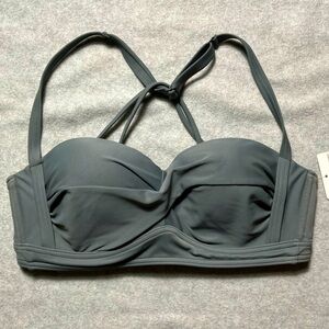 NWT PRANA ELYSIA‎ TWIST GRAY BIKINI TOP SIZE small summer pool swim swimsuit